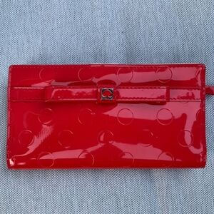 Kate Spade red patent leather snap wallet